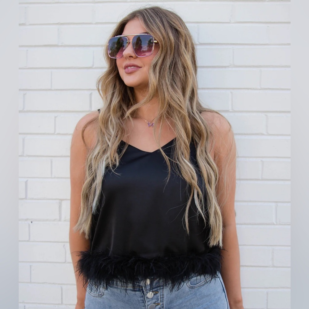Black Feather Top